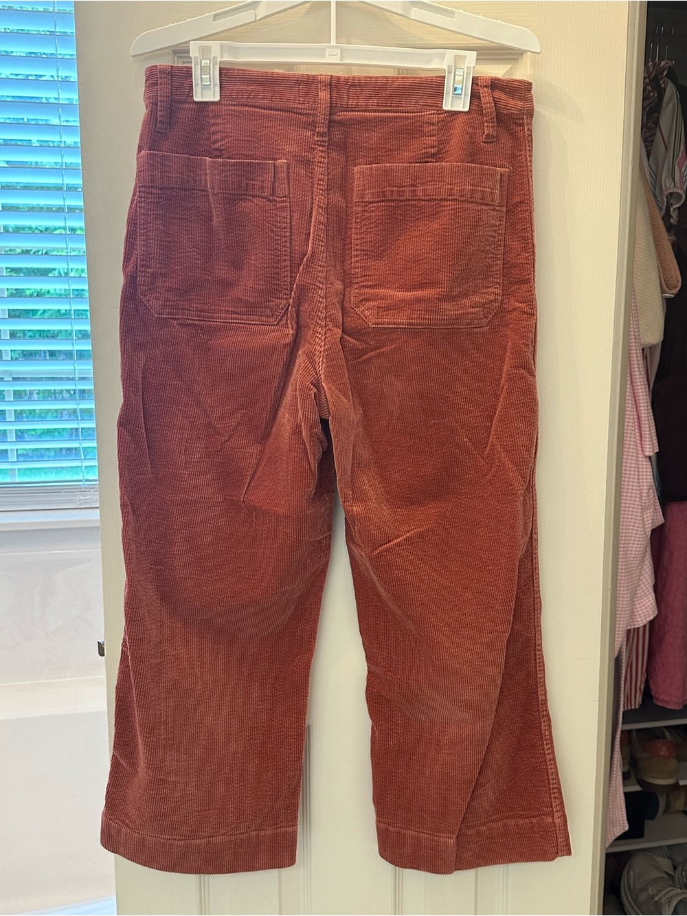 Madewell High-Rise Slim Emmett Wide-Leg Corduroy Pants in Rusty Terracotta - Picture 8 of 8